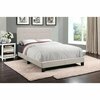 Homeroots 45.75 in. Beige & Black Solid Wood, MDF, Foam & Linen Full Size Bed 333287